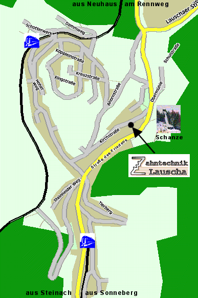 Zahntechnik Lauscha - Anfahrt - Karte